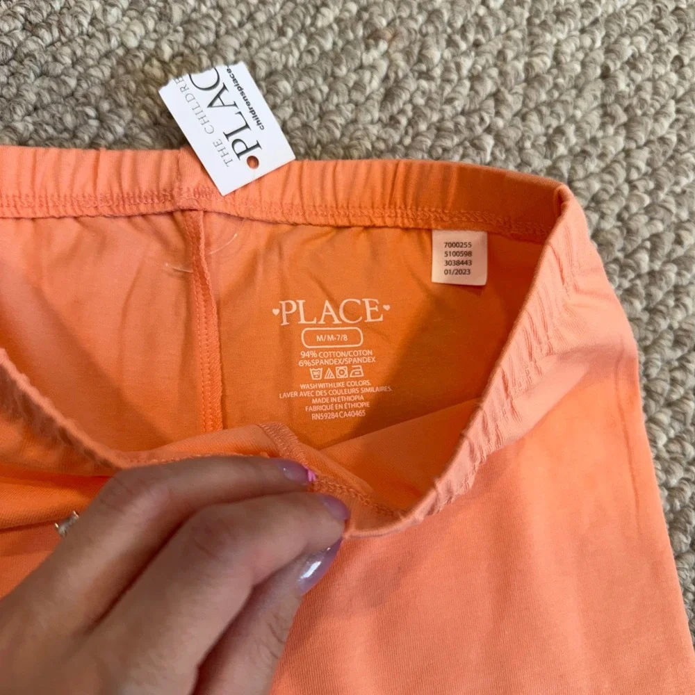 The Children's Place Girls Coral Orange Bike Shorts Size M 7/8 NWT‎